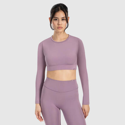 Damen Crop Longsleeve Tisha Schwarz