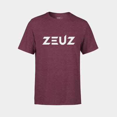 Zeuz sport t-shirt unisex - sportkleding man & vrouw - maat l - bordeux rood