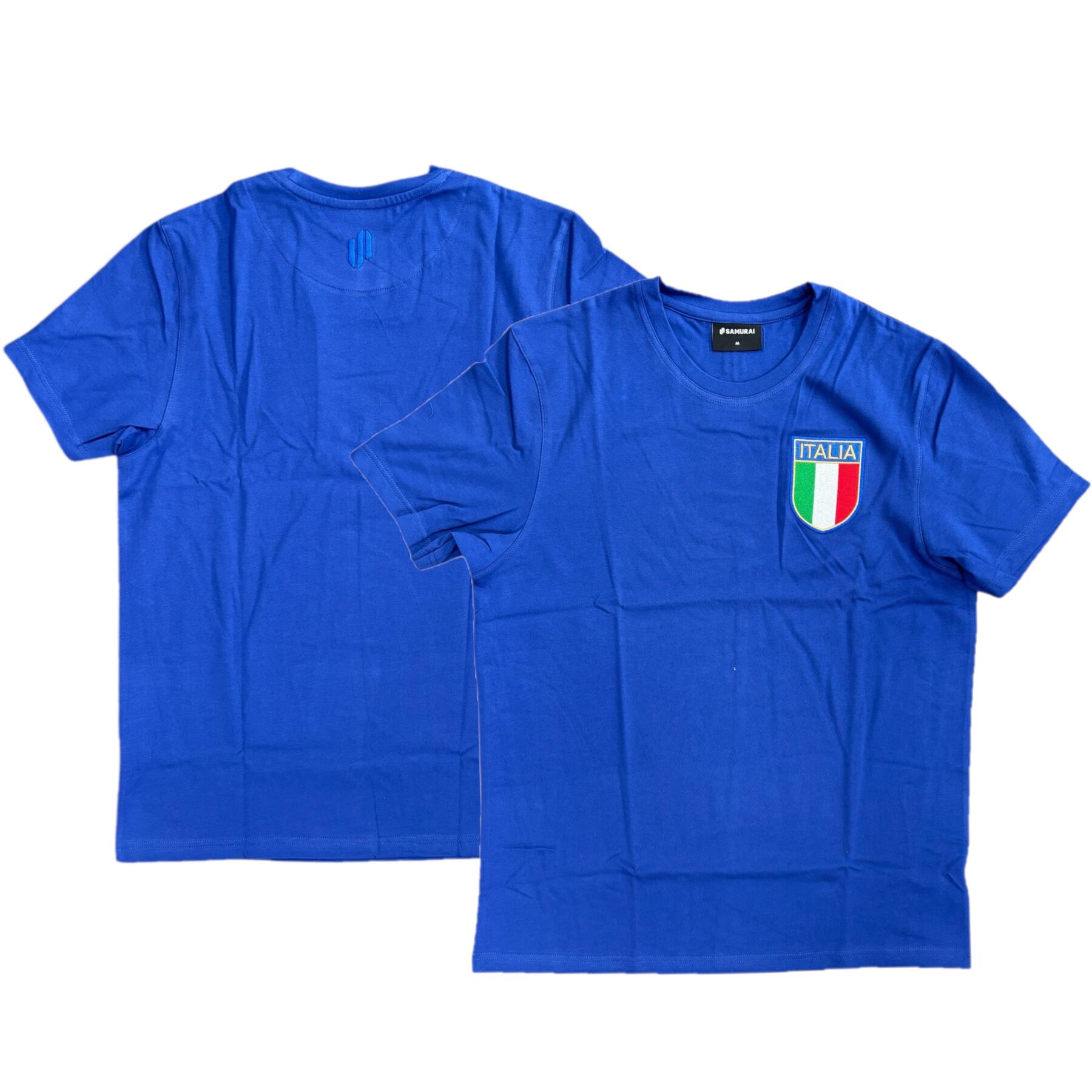 Italy Men's Rugby T-Shirt Samurai Vintage Royal Top 1/3