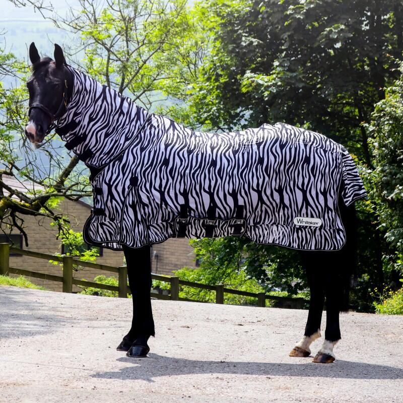 JOHN WHITAKER Whitaker Fly Mesh Horse Rug in Zebra Print