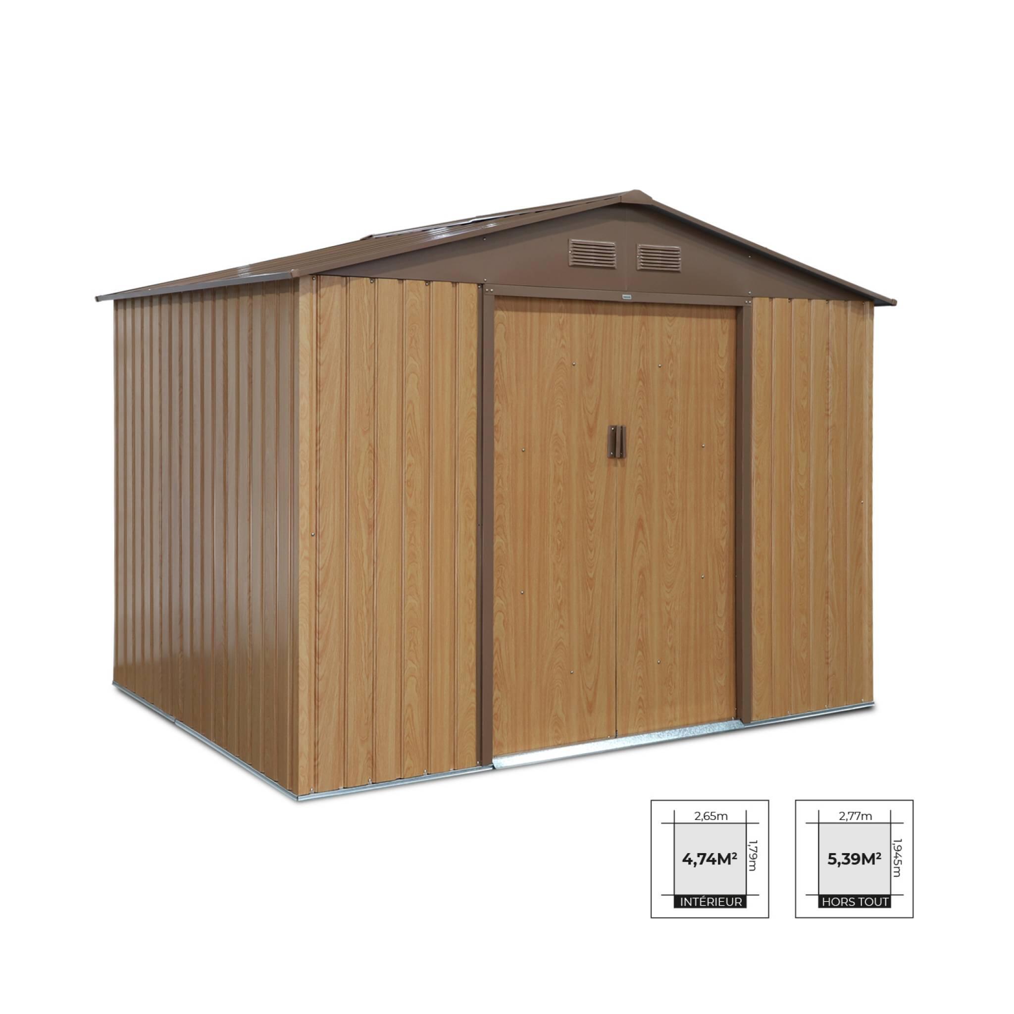 Caseta de jardín metálico, 5.39m², Roble 2/6