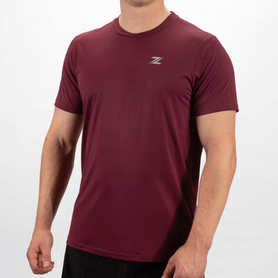 Zeuz sport t-shirt heren - sportkleding man - donkerrood - maat l