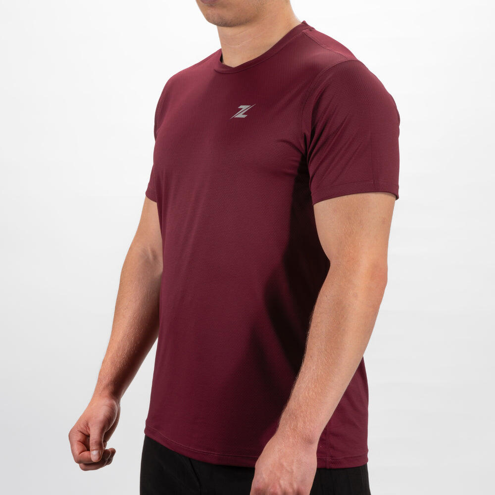 T-shirt de sport ZEUZ pour homme, rouge foncé, taille XXL 3/5