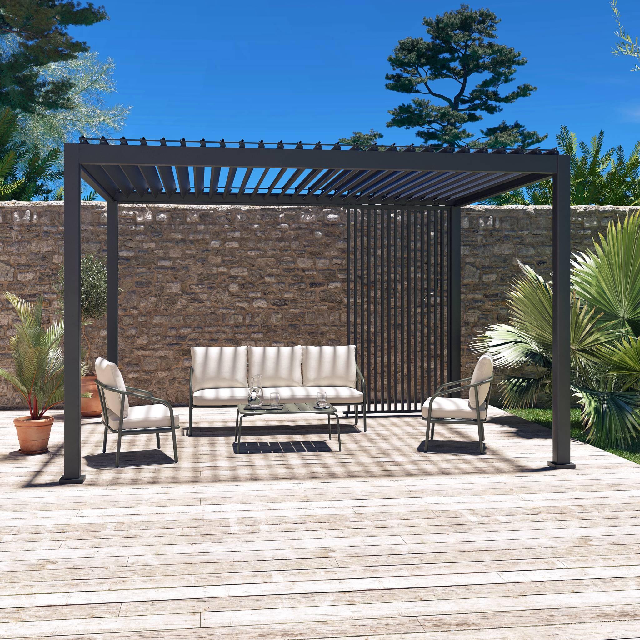 Persiana vertical 130cm para pérgola bioclimática  4x3m Triomphe, Antracite 2/6
