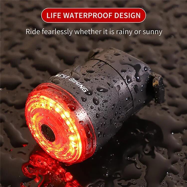 Luz de Freio Inteligente para Bicicleta com Sensor, 6 Modos, À Prova D'água, USB 4/7