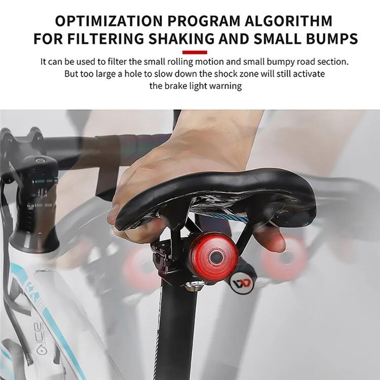 Luz de Freio Inteligente para Bicicleta com Sensor, 6 Modos, À Prova D'água, USB 6/7