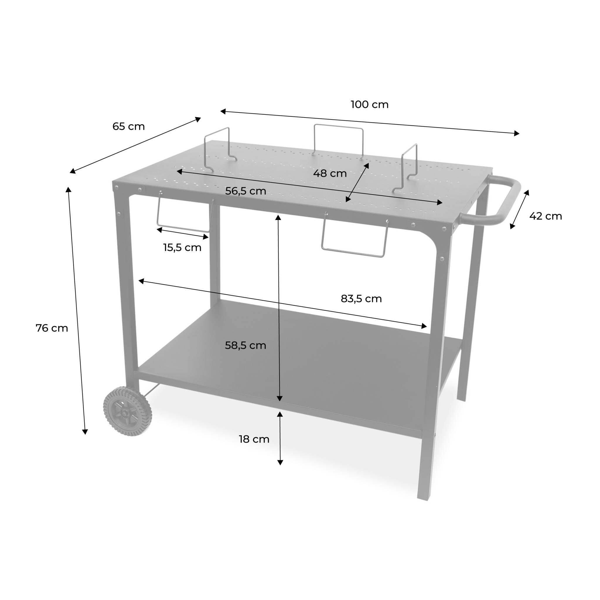 Mesa de prancha assadora modular, Preto 4/6