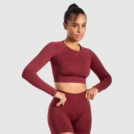 Damen Crop Longsleeve Maysa Bordeaux