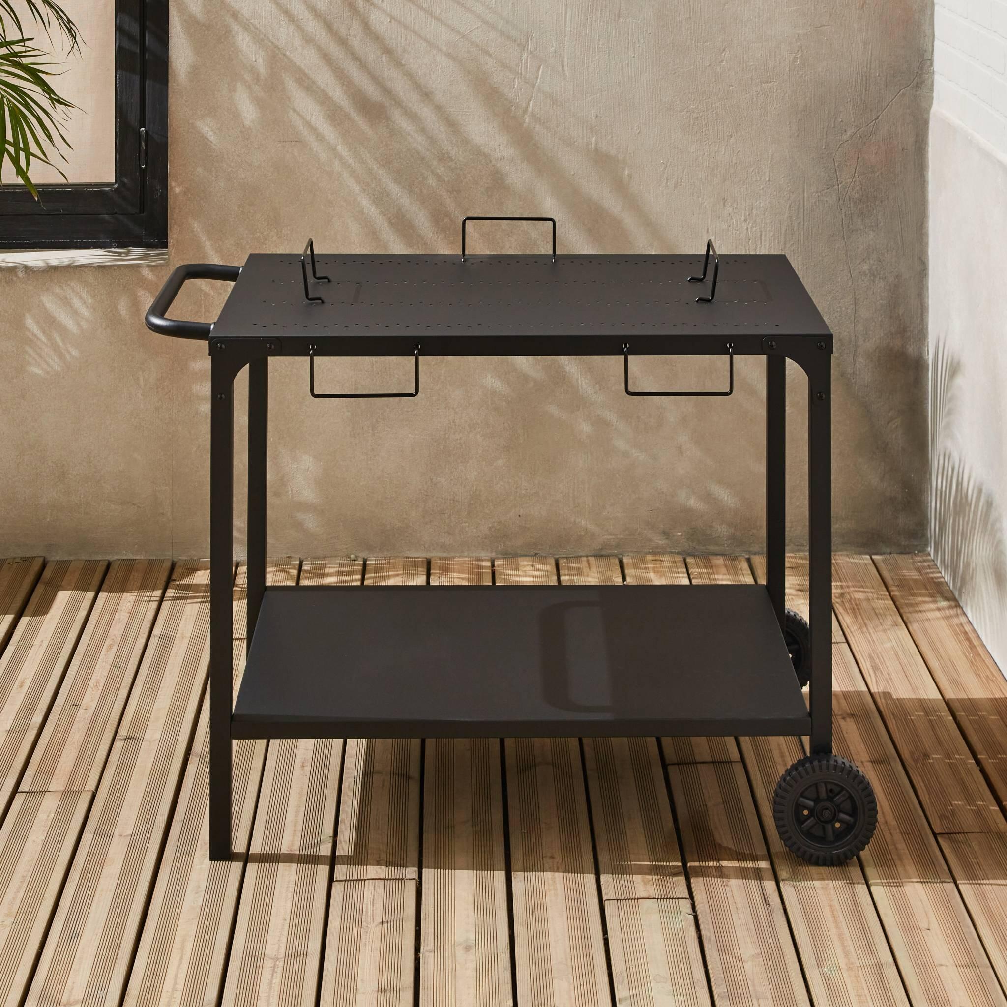 Mesa de prancha assadora modular, Preto 2/6