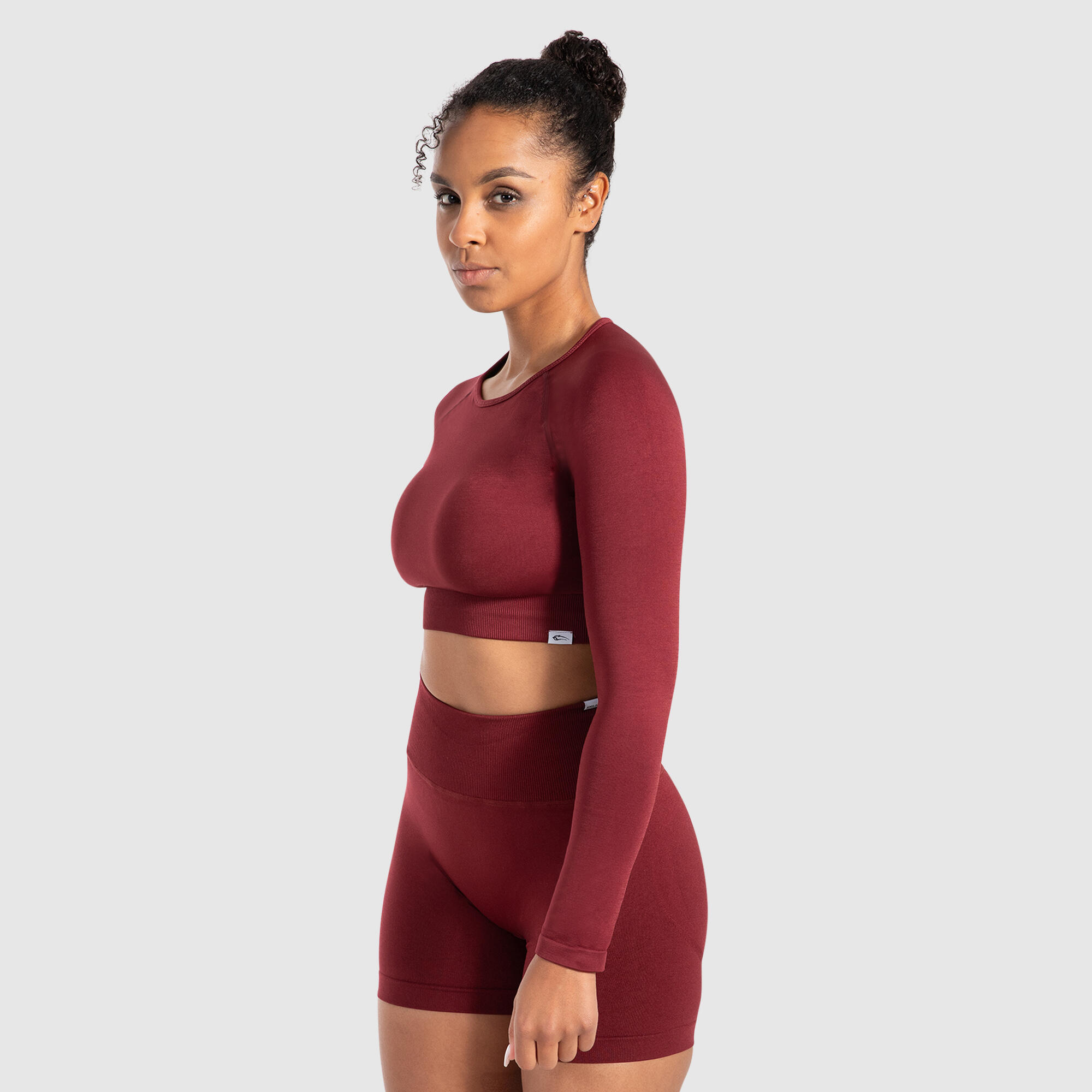 Damen Crop Longsleeve Maysa Bordeaux 2/5