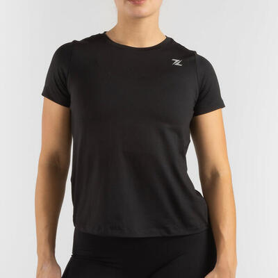 Zeuz sport t-shirt vrouw - sportkleding - fitnesskleding - zwart - maat xl