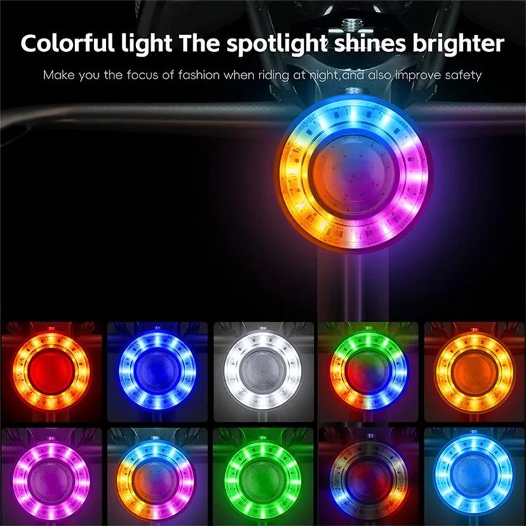Feu arrière de vélo intelligent avec alarme lumineuse colorée 6/7