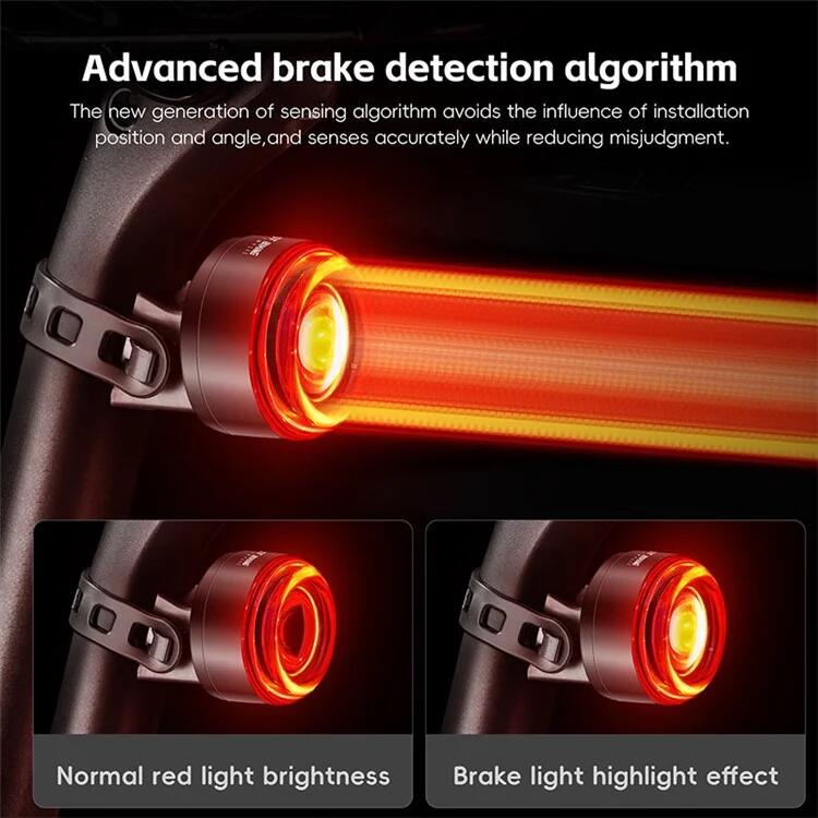Feu arrière de vélo intelligent avec alarme lumineuse colorée 4/7