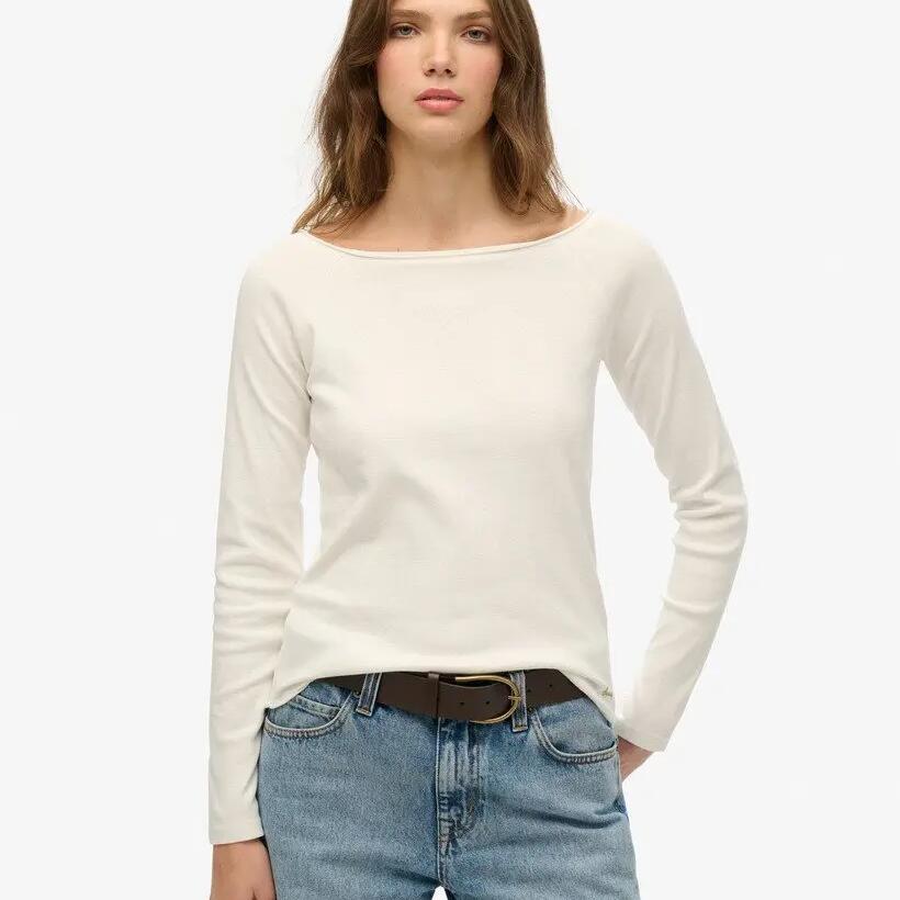 Women's off-the-shoulder long sleeve t-shirt Superdry Bardot