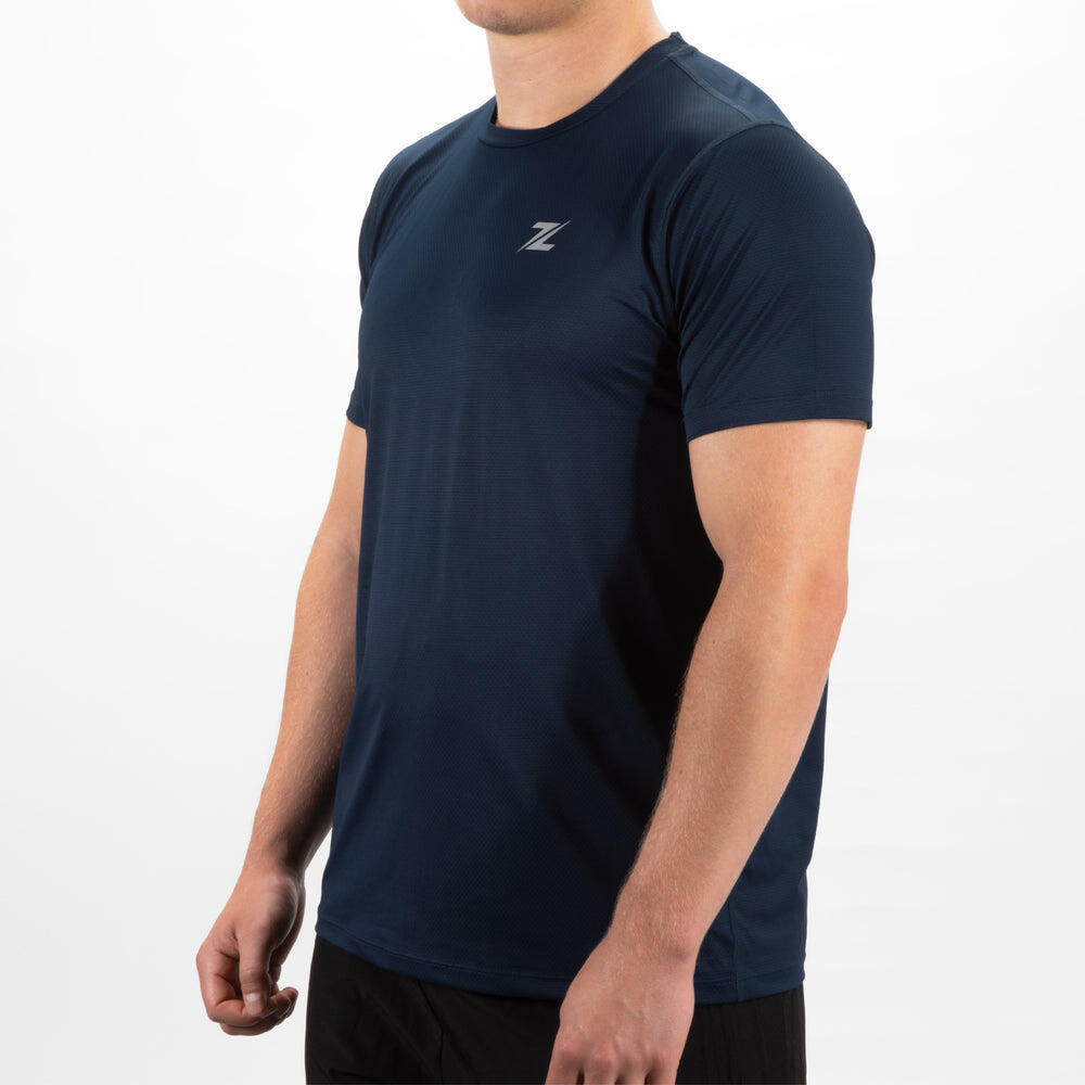 T-shirt de sport ZEUZ pour homme, bleu marine, taille L 3/5