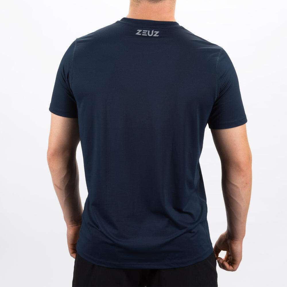 T-shirt de sport ZEUZ pour homme, bleu marine, taille L 2/5