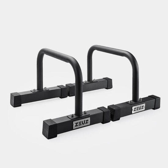 Parallettes métalliques ZEUZ – lot de 2, hauteur 30 cm, antidérapantes