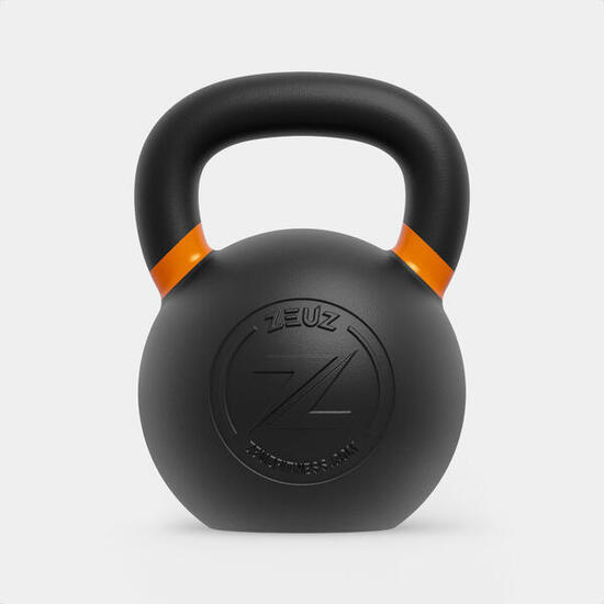 Kettlebell ZEUZ 28 kg – Haltères pour le Functional Fitness – Fonte – Orange