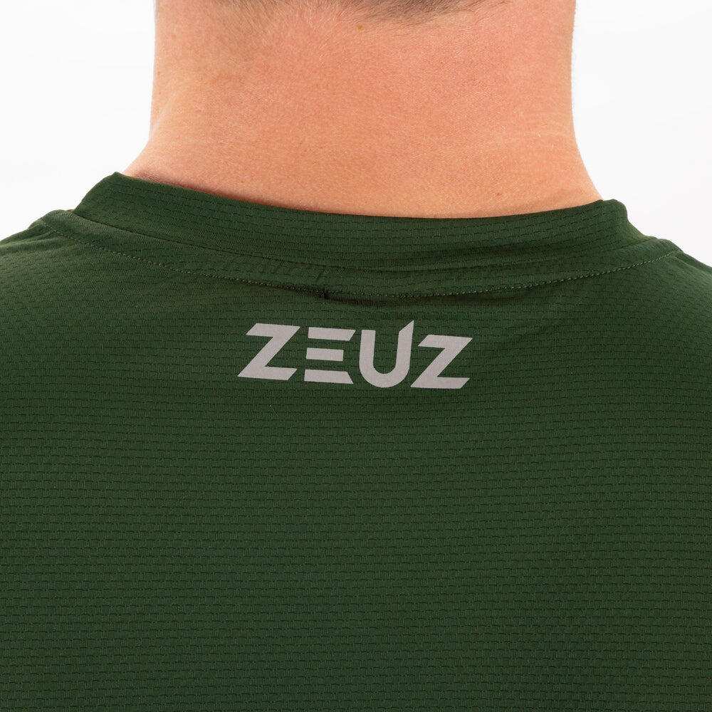T-shirt de sport ZEUZ pour homme, vert, taille XXL 4/5