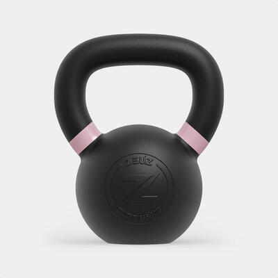 Zeuz kettlebell 8 kg – gewichten voor fitness & crossfit - gietijzer – roze