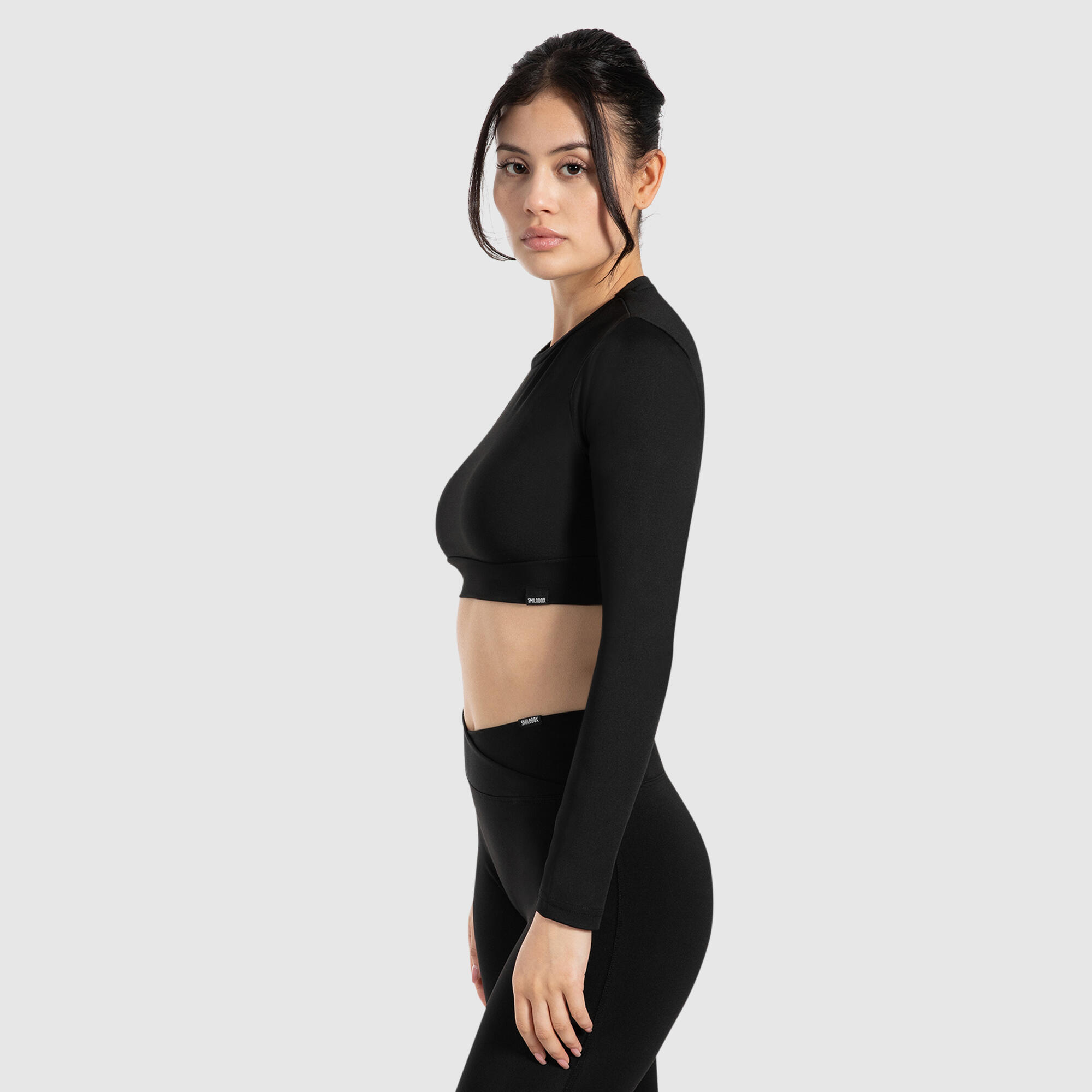 Damen Crop Longsleeve Tisha Schwarz 2/5