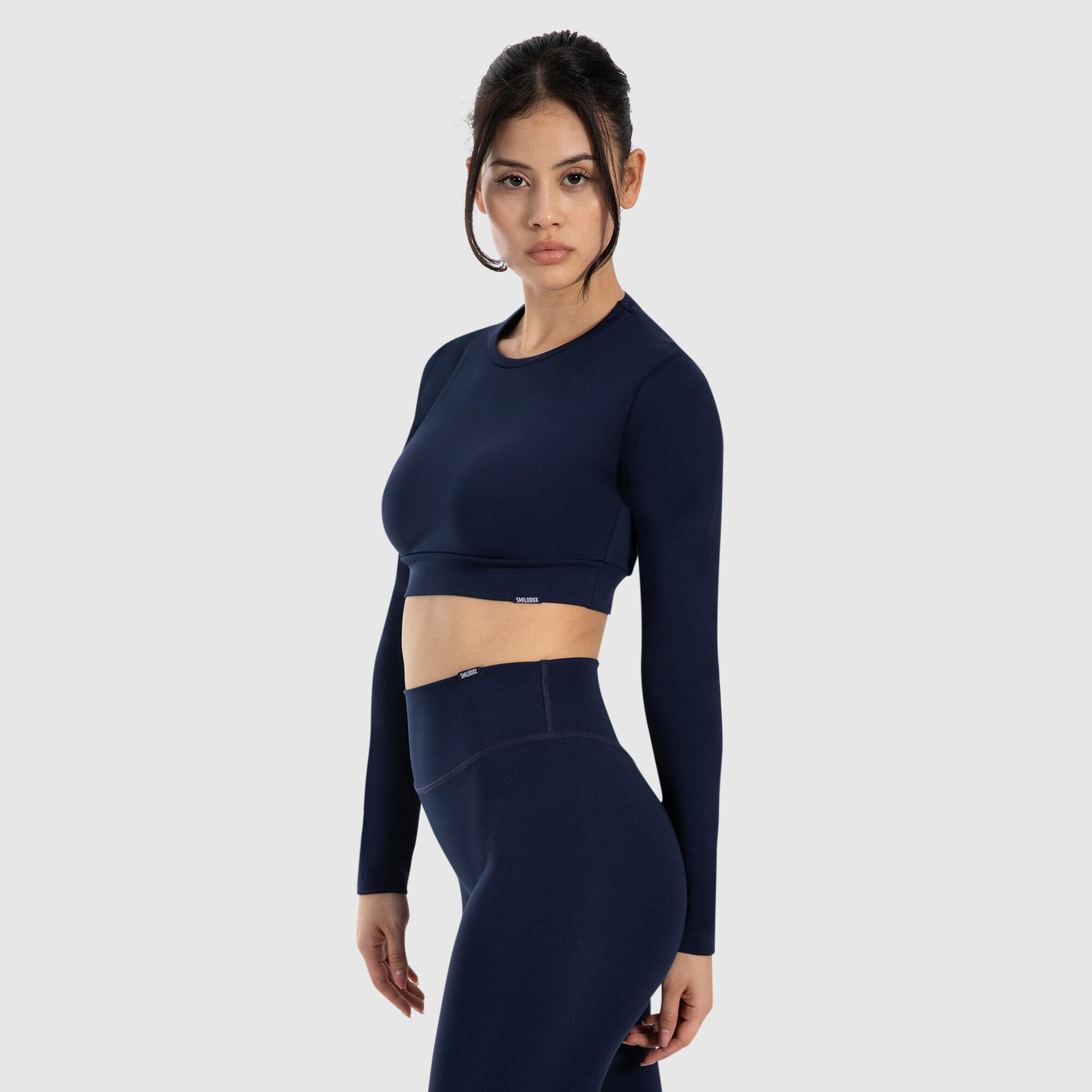Damen Crop Longsleeve Tisha Marineblau 2/5