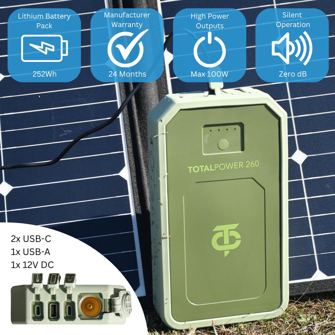 Totalpower 260 Portable Power Station - Off-grid Camping Battery 4/6
