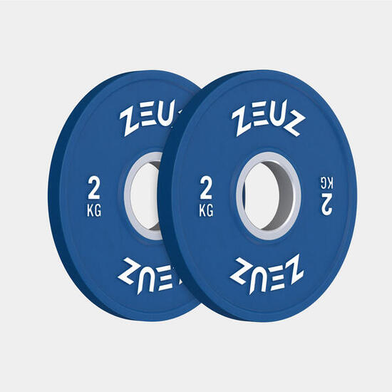 ZEUZ Disques d'haltère 2 × 2 kg pour barre 50 mm