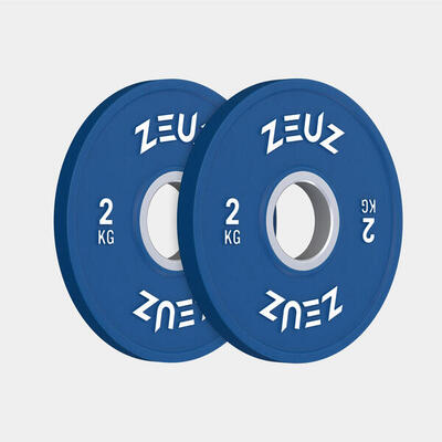 Zeuz halterschijf 2 stuks 2 kg – voor 50 mm halter - metaal & rubber