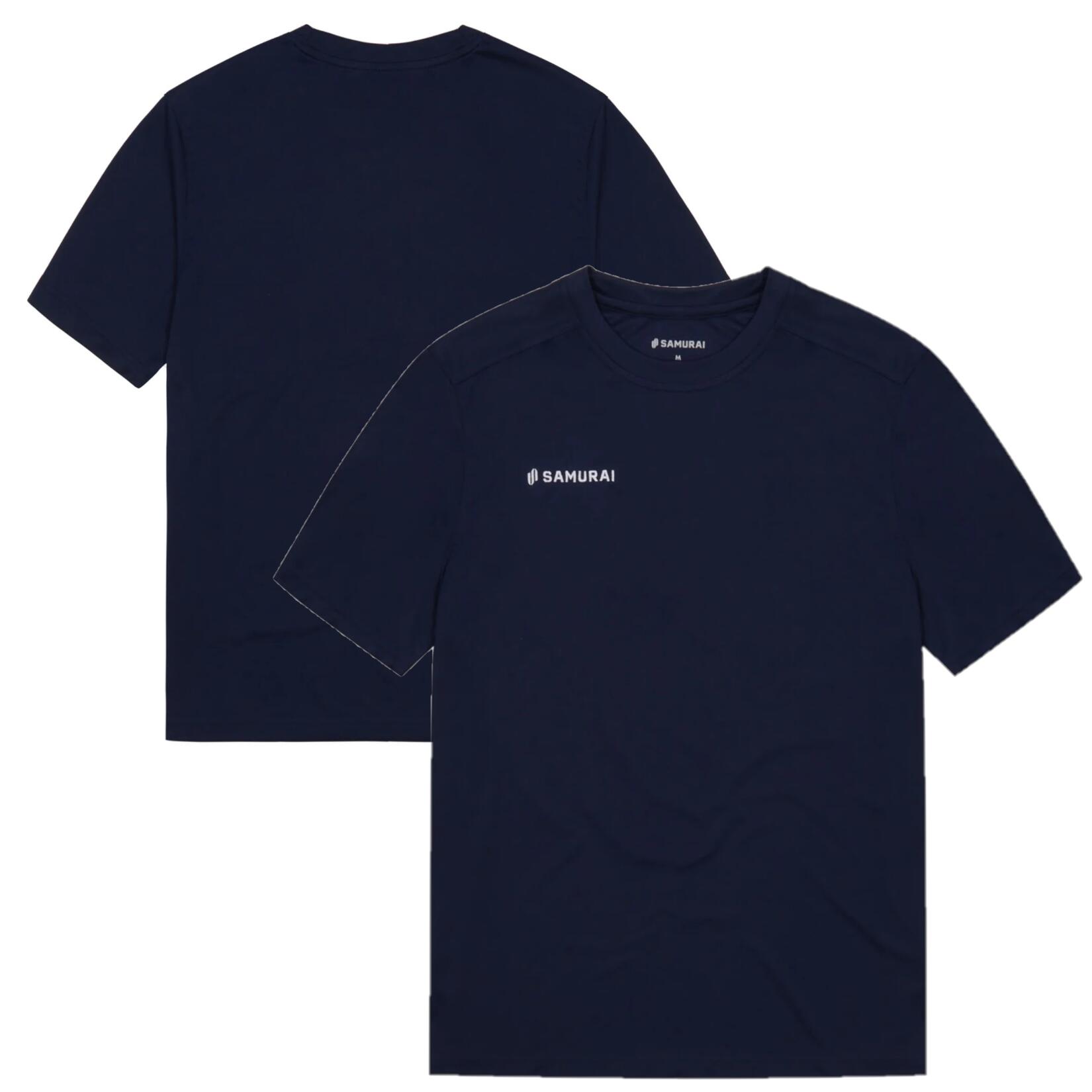 NO BRAND Samurai Men's Rugby T-Shirt Navy Performance Short Sleeve Top