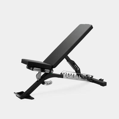ZEUZ Flache Hantelbank – Fitnessbank – 310 KG Tragkraft – Schwarz