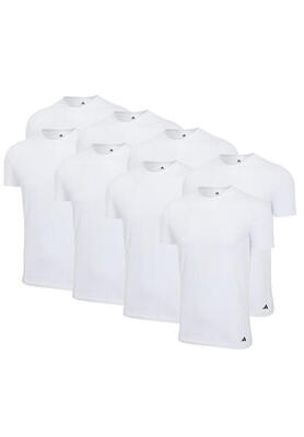 adidas Crew Neck T-Shirt Herren Unterhemd Rund Ausschnitt Baumwolle 8er Pack