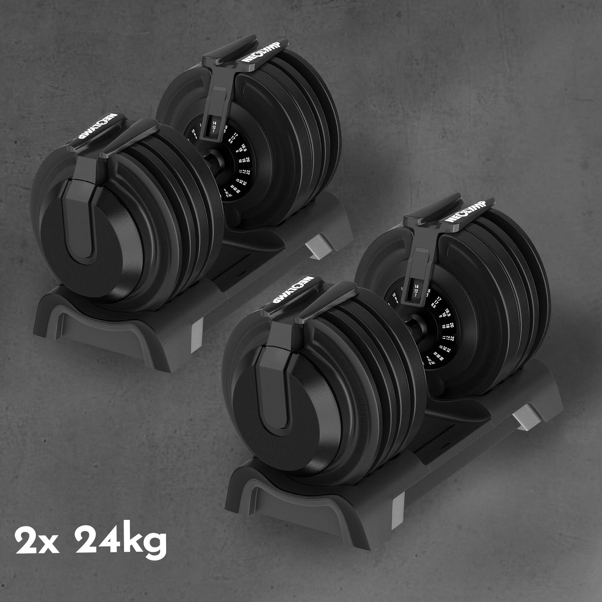 Kurzhantel verstellbar 24kg 2er Set - 12 Gewichtsstufen mit Drehgriff - Dumbbell 7/7