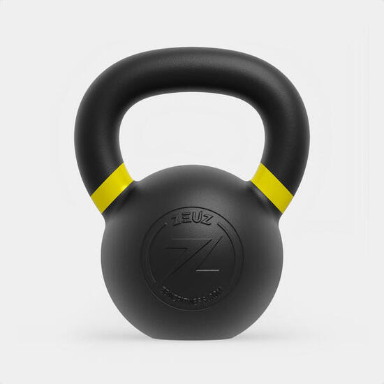 ZEUZ Kettlebell 16 KG – Gewichte für Fitness & CrossFit – Gusseisen – Gelb