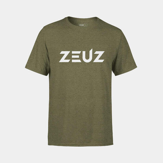 ZEUZ T-Shirt Sport Unisexe - Vêtements Sport - Vert militaire XS