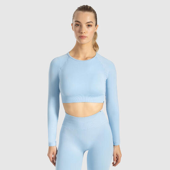 Damen Crop Longsleeve Maysa Blau