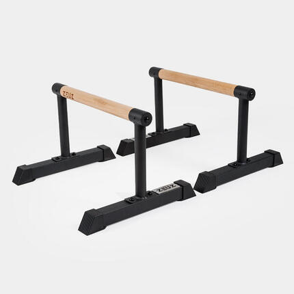 Parallettes longues en bois ZEUZ pour la gymnastique et le – 70 x 22 x 12,5 cm