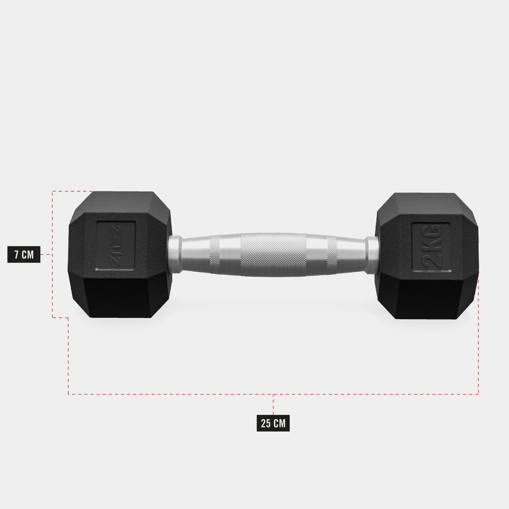 ZEUZ Hexa Dumbbells Set 2 x 2 KG – Halter – Hexagon Gewichten Dumbbellset 4/5
