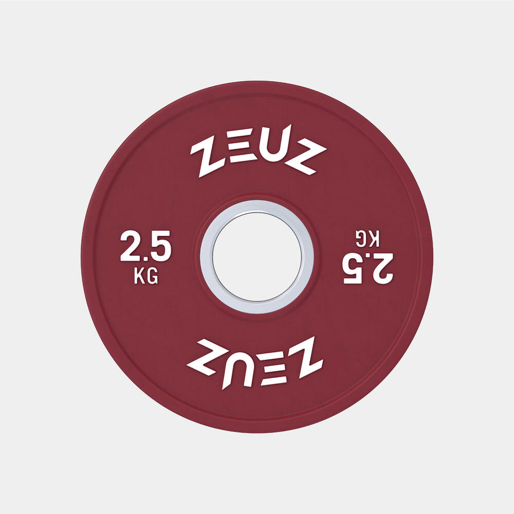 ZEUZ Dischi di peso, 2 pezzi, 2,5 kg – per manubri da 50 mm – Metallo e gomma 2/4