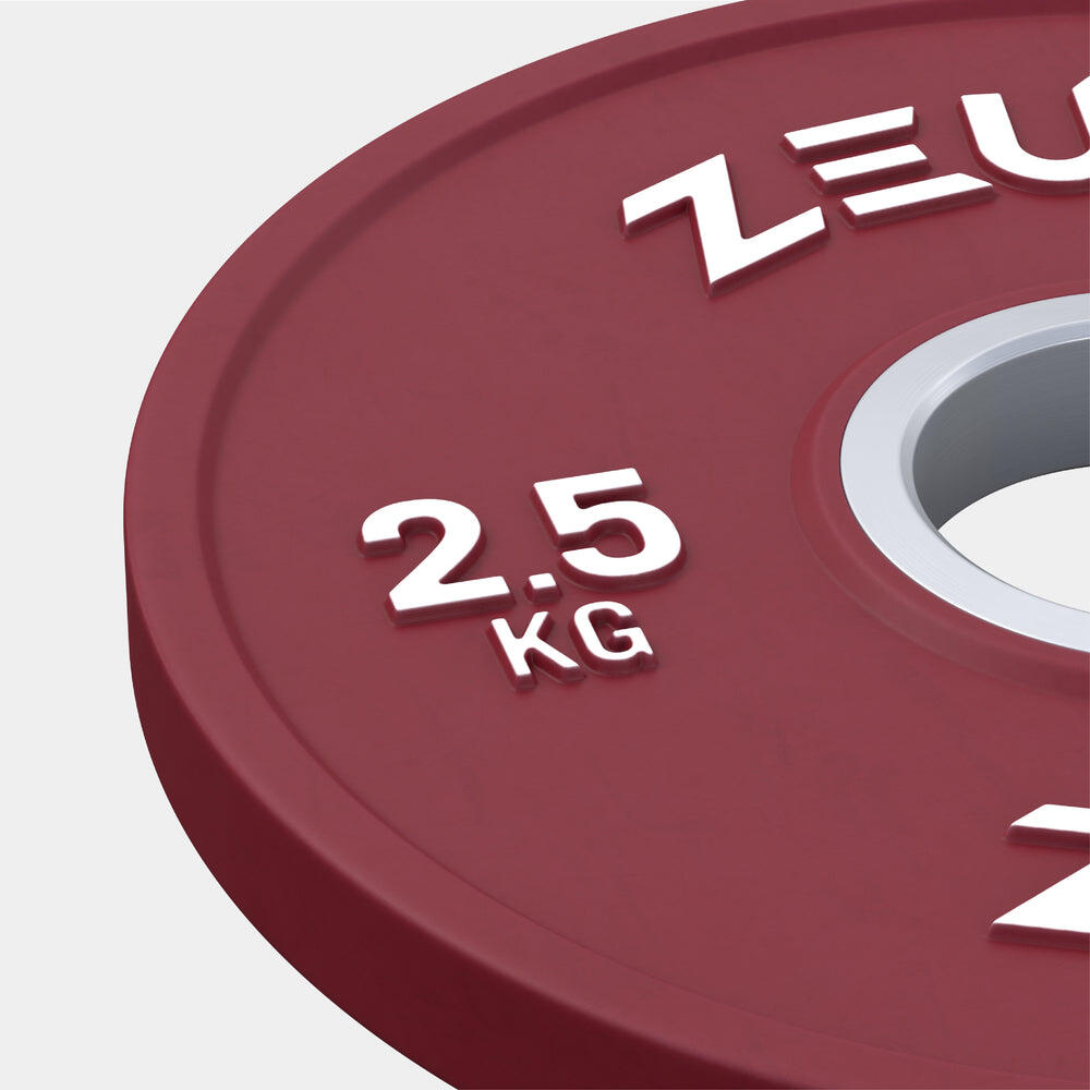 ZEUZ Dischi di peso, 2 pezzi, 2,5 kg – per manubri da 50 mm – Metallo e gomma 3/4