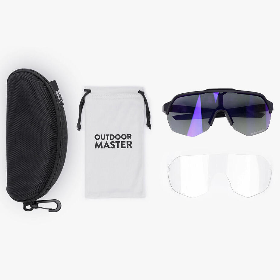 Outdoor Master Hawk Polarised Sport Sunglasses Deep Blue Frames Blue Lenses 4/4