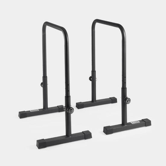 ZEUZ Parallettes XL réglables en acier - lot de 2