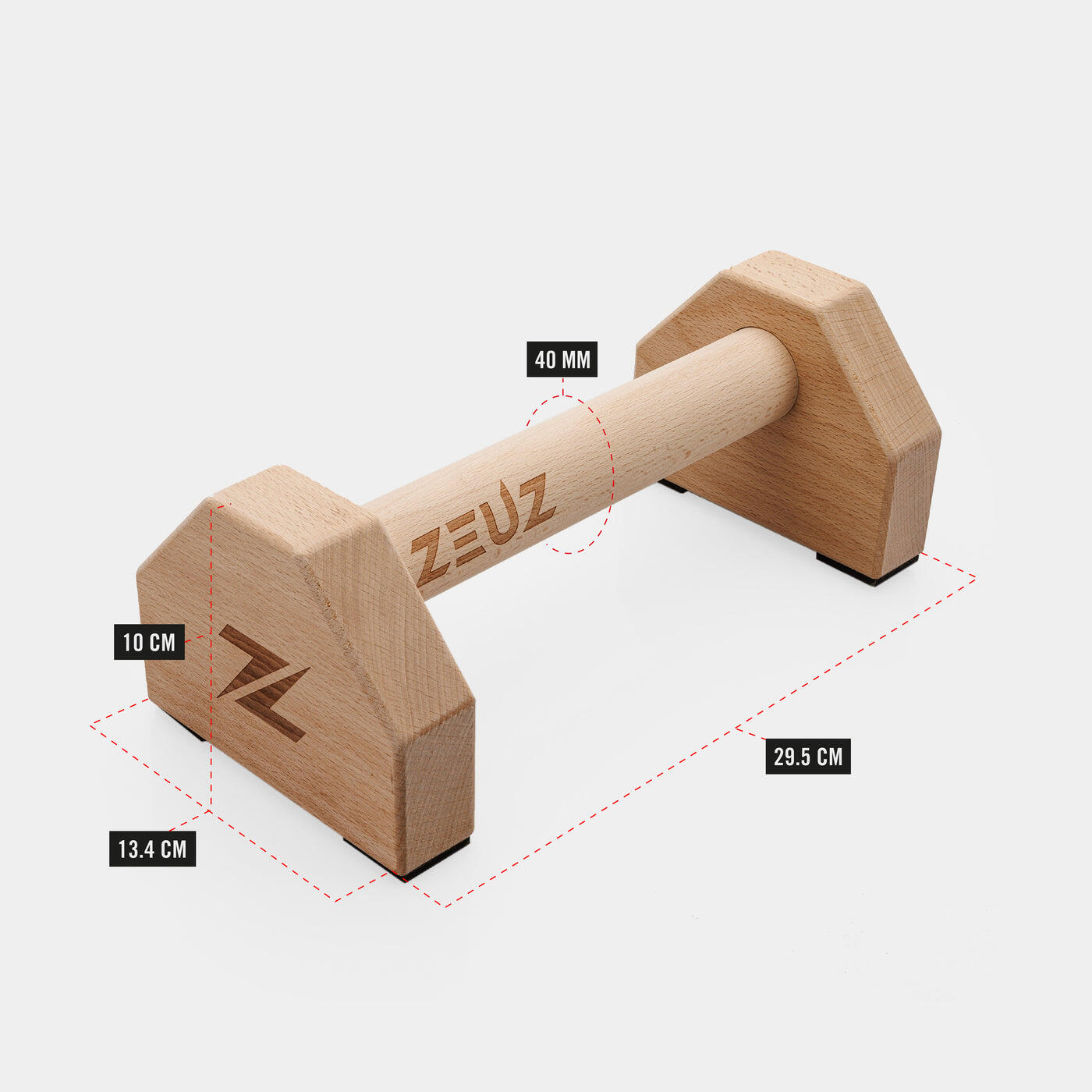 ZEUZ Piccole parallele in legno per calisthenics, Functional – Altezza 10 cm 4/7