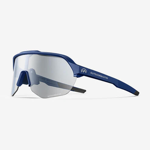 OUTDOOR MASTER Outdoor Master Hawk Photochromic Sport Sunglasses Blue Frame Grey Lenses