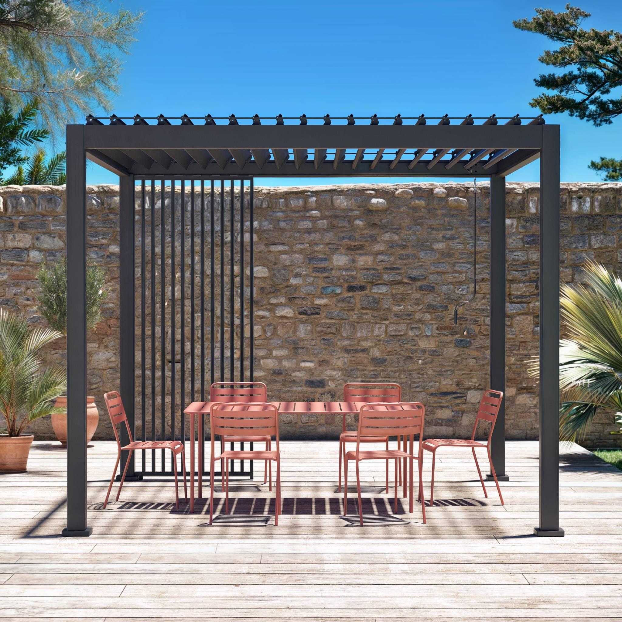 Persiana vertical 100cm pérgola bioclimática 3x3m 4x3m 6x3m Triomphe, Antracite 2/5
