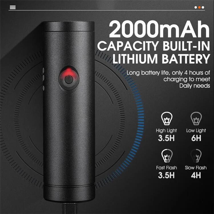 Luce Anteriore LED Luminosa 500LM per Ciclismo Notturno - Nero 6/7