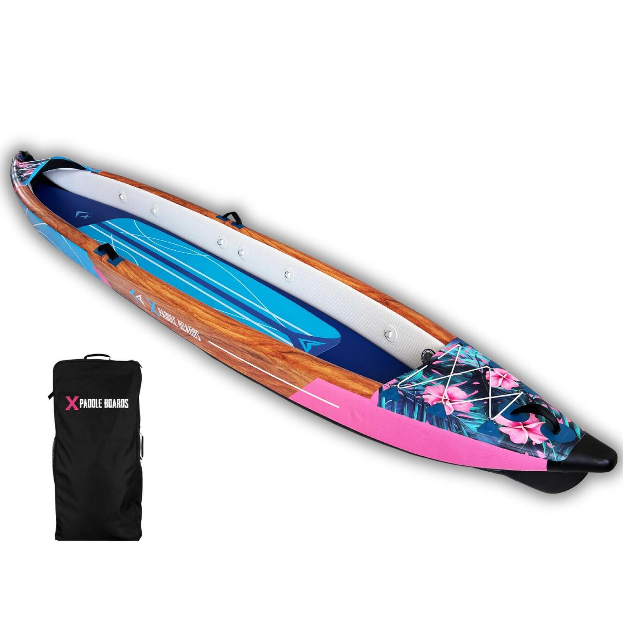 X PADDLE BOARDS Nafukovací kánoe-kajak pro 2 osoby dropstitch 470 x 80 x 42 cm K-Hawaii