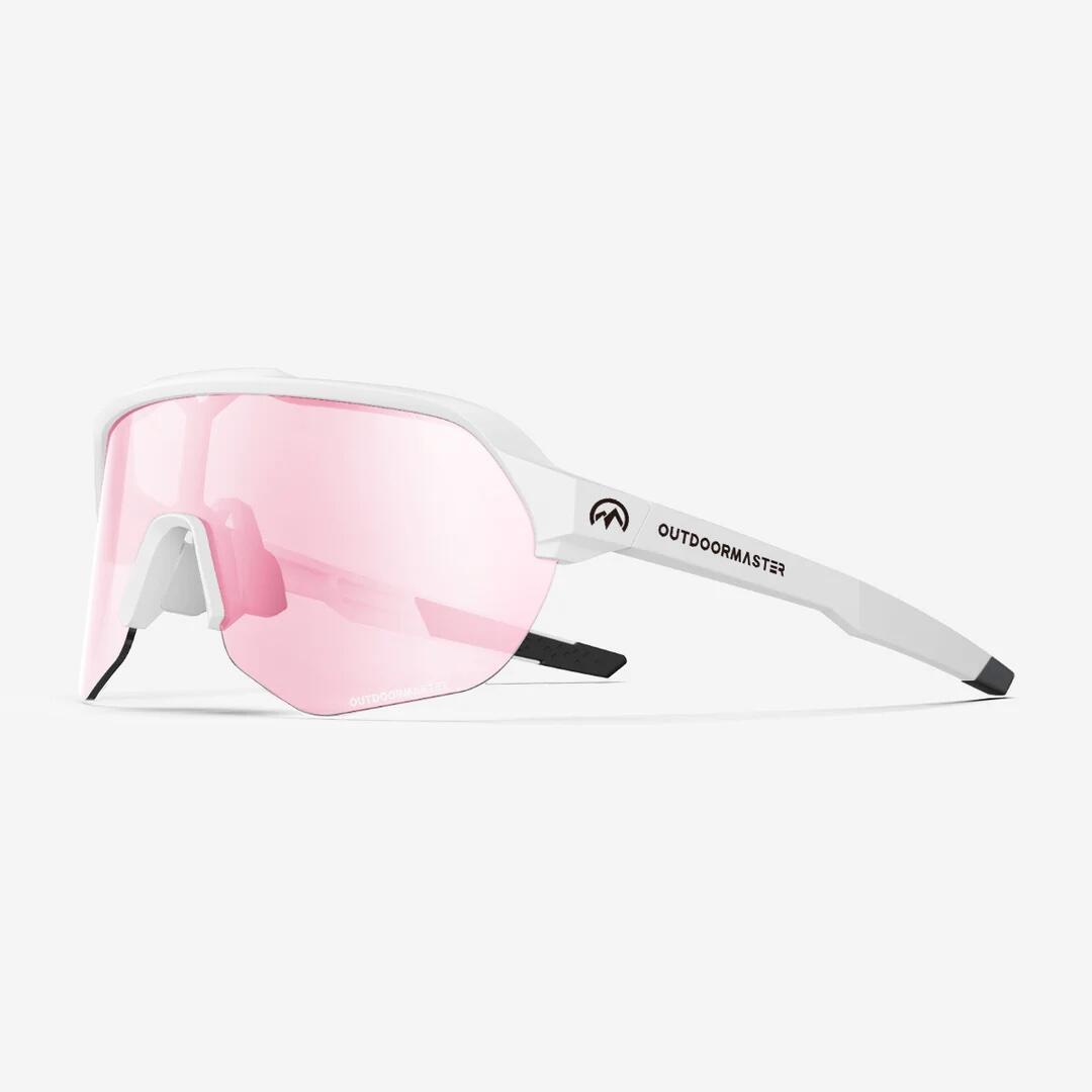 OUTDOOR MASTER Outdoor Master Hawk Photochromic Sport Sunglasses Light Grey Frame Pink Lenses