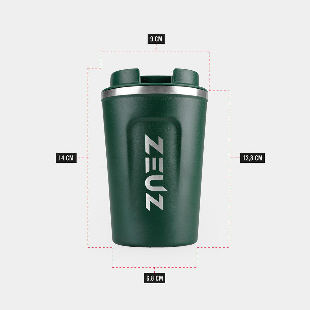 ZEUZ Thermosbecher & Kaffeebecher für unterwegs – 380 ml – Grün 3/6