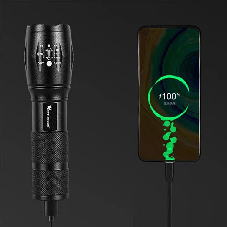 Torcia Anteriore per Bici, 3 Modalità, Super Luminosa, Zoom Retrattile 5/7